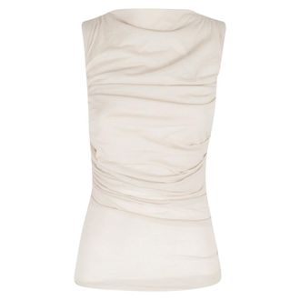 SOEUR Sleeveless Tops, female, Beige, Size: 2XS Irina Draped Top
