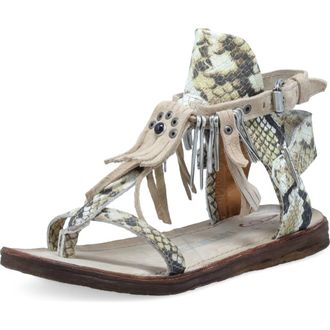 A.S.98 Raleigh Ankle Strap Sandal in Snake at Nordstrom, Size 10.5-11Us