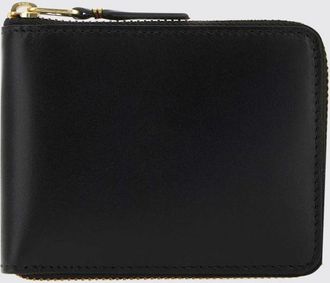 Comme Des Gar&ccedil;ons Black Leather Wallet with Coin Pocket and Zip Closure