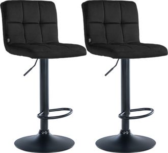 Clp Clp - Set De 2 Taburetes De Bar Peru En Terciopelo Negro Negro