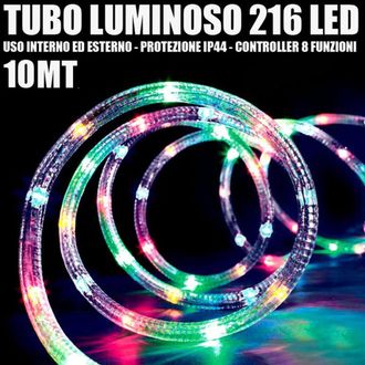 Trade Shop Trade Shop - Tubo Luminoso 216 Led Multicolor 10 Mt 3vie Uso Interno / Externo + Controlador