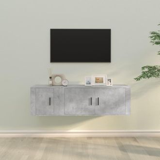 vidaXL Vidaxl - Set De Muebles De Tv 2 Pzas Madera Contrachapada Gris Hormig&oacute;n