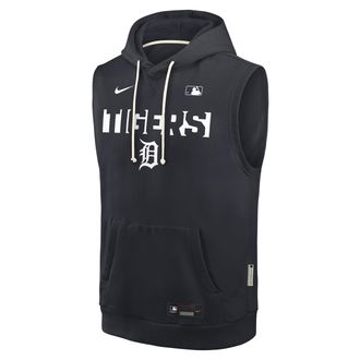 Nike Detroit Tigers Authentic Collection Standard Issue Nike Mens Dri-FIT MLB Sleeveless Pullover Hoodie in Blue | 03B44FADG-4T2