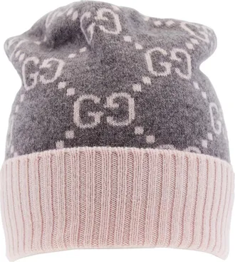 Gucci GG Cashmere Jacquard Hat, Size Medium