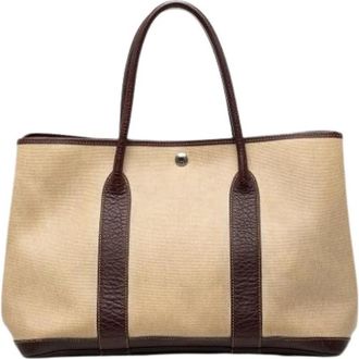 Herm&egrave;s Pre-owned Garden Party 36 - Dames - Vintage Shopper - Beige - ONE Size - Leer - Vintage