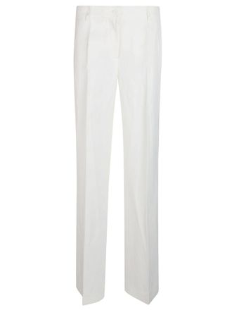 P.A.R.O.S.H. Raisa White Viscose Blend Straight Pants