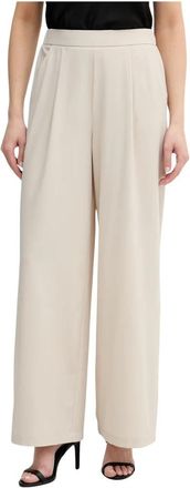Joseph Ribkoff Wijde broek - Dames - Wijde Broeken - Beige - XS - Polyester - Broeken