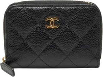 Chanel Pre-owned Portemonnee / Munthouder - Dames - Vintage Accessoires - Zwart - ONE Size - Leer - Vintage