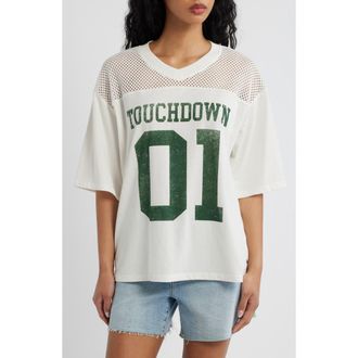 Vinyl Icons Mesh Yoke Fleece Graphic T-Shirt in Marshmallow at Nordstrom, Size X-Small
