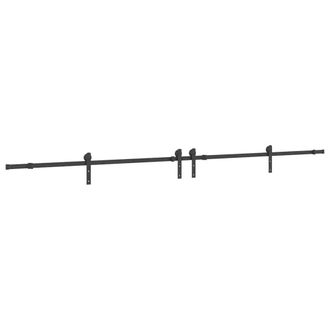 Berkfield Home Sliding Door Hardware Kit 366 cm Steel Black