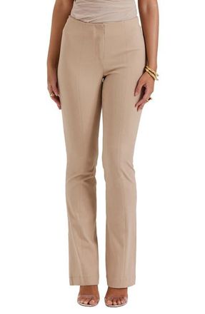 House of CB Cai Slim Fit Straight Leg Pants in White Pepper at Nordstrom, Size X-Small