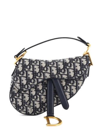 Dior Saddle Handbag Oblique Canvas Mini shoulder bag - Blu