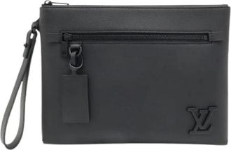 Louis Vuitton Pre-owned Vintage Clutch Bag - Heren - Vintage Clutch - Zwart - ONE Size - Leer - Vintage