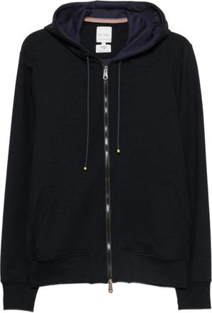 Paul Smith Zip-Through Hoodie - Heren - Vesten met rits - Blauw - M - Katoen - Hoodies & sweatvesten