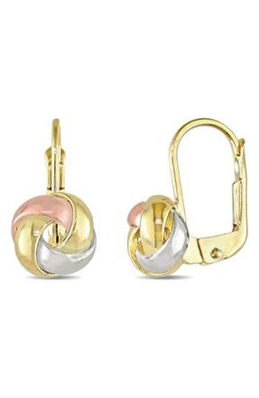 Delmar Entwined Polished Love Knot Huggie Hoop Earrings in Gold Multi at Nordstrom Rack