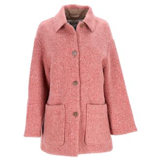 Acne Studios Acne Studios Enkele Knoop Peacoat met Zakken in Roze Wol