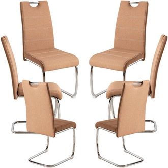 Regalos Miguel Regalos Miguel - Packs Sillas Comedor - Pack 6 Sillas Hallen Tela - Marr&oacute;n Arena