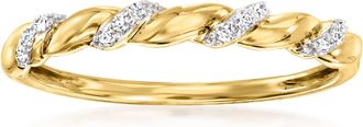 RS Pure by Ross-Simons Diamond-Accented Twisted Ring in 14kt Yellow Gold