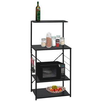 vidaXL Mobile Per Microonde Nero 60x39,6x123 Cm Legno Multistrato - Vidaxl