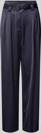 s.Oliver Black Label Relaxed Fit Bundfaltenhose aus Viskose-Mix in Marine, Größe 34/32