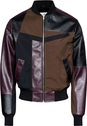 Maison Margiela Bomber con inserti in pelle - Marrone