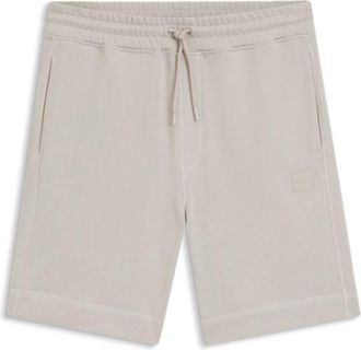 BOSS Cotton-terry shorts with logo patch