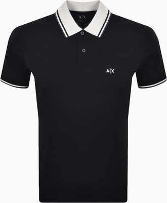 A|X Armani Exchange Mens Collar Logo Navy Polo Shirt - Size: 44