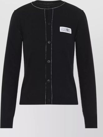 Maison Margiela fine-knit wool blend crew-neck cardigan