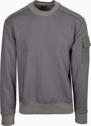 HUGO BOSS Mens Boss Orange FUNCTIONAL SWEATSHIRT OPEN GREY - Size: 38