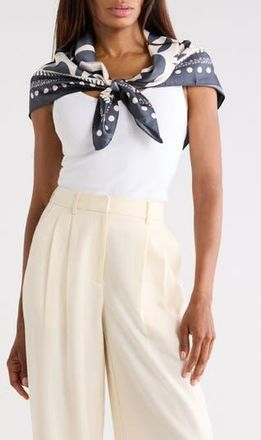Nordstrom Rack Floral Satin Scarf in Black Flora at Nordstrom Rack