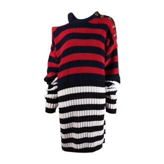 Balmain Knitted Dresses, female, Multicolor, XS, Multicolour Knit Mini Dress
