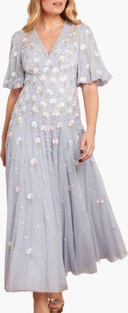 Needle & Thread Dandelion Ditsy Ankle Gown in Skylight at Nordstrom, Size 16