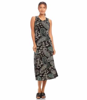 Karen Kane Sylvie Sleeveless Midi Dress In Paisley Print