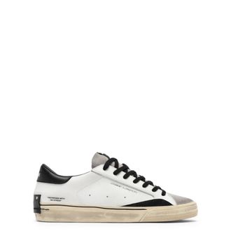 Crime London Schoenen, Heren, Wit, 42 EU, Leer, Distressed 2.0 Sneaker