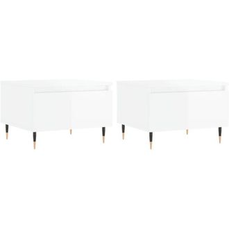 vidaXL Vidaxl - Coffee Tables 2 pcs High Gloss White 50x46x35 cm Engineered Wood