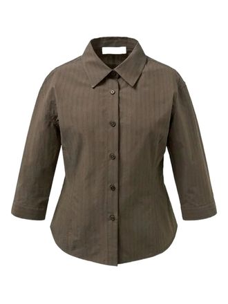 Amomento pinstripe-pattern shirt - Brown