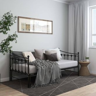 Berkfield Home Pull-out Sofa Bed Frame Black Metal 90x200 cm