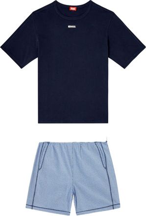 Diesel Geruite pyjama met logodetail - Blauw