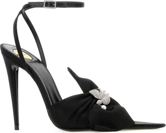 Saint Laurent Womens Malika 110 Pump Black Silk