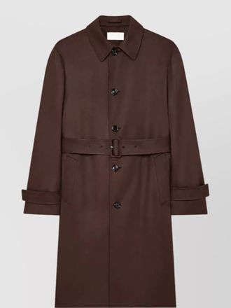 Lardini wool single-breasted belted trench coat