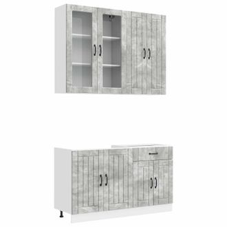 vidaXL Unidad De Cocina Lucca 4 Uds. Gris Hormig&oacute;n Vidaxl