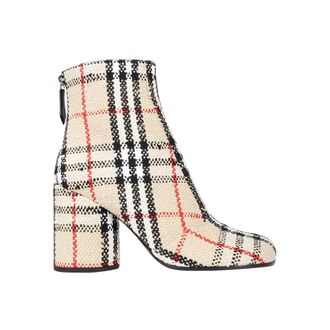 Burberry Heeled Boots, female, Beige, Size: 6 US Cotton Wool Blend Ankle Boots