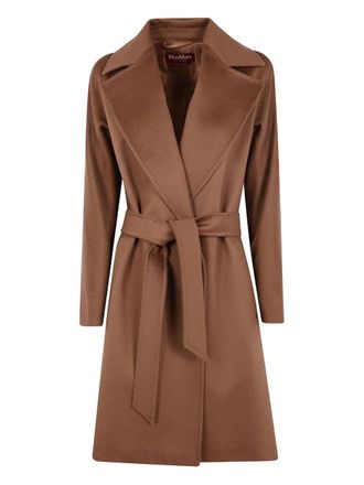 Max Mara tie-fastening coat - women - Wool - 46 - Brown