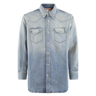 Acne Studios Karty distressed denim overshirt