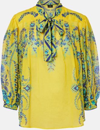 Etro Top in cotone con stampa floreale