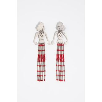 Bimba & Lola Aged Metal Silhouette Stones Earrings in Dark Silver at Nordstrom