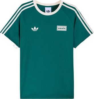 adidas Tour Three Stripe T-Shirt Collegiate Green Cream White KW6283
