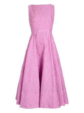 Roksanda Ilincic Tera textured A-line midi dress - women - Polyester/Polyamide/Acetate/Silk - 10 - Pink