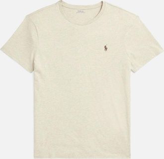 Polo Ralph Lauren Mens Ralph Lauren Custom Slim Fit Jersey Crewneck T-Shirt - Expedition Dune Heather - Cream - Size: 42