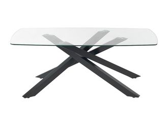 VENTE-UNIQUE.COM Mesa de comedor cristal transparente, negro